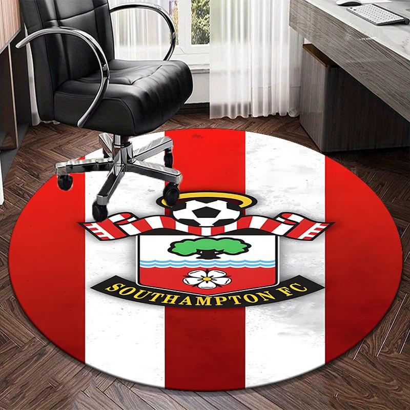 1PC Round Rug Fc Crest Design Printed Round Area Rug ,Rug For Home Office, Round Chair Rug, Decorative Carpet Fan Gifts Christmas Gift