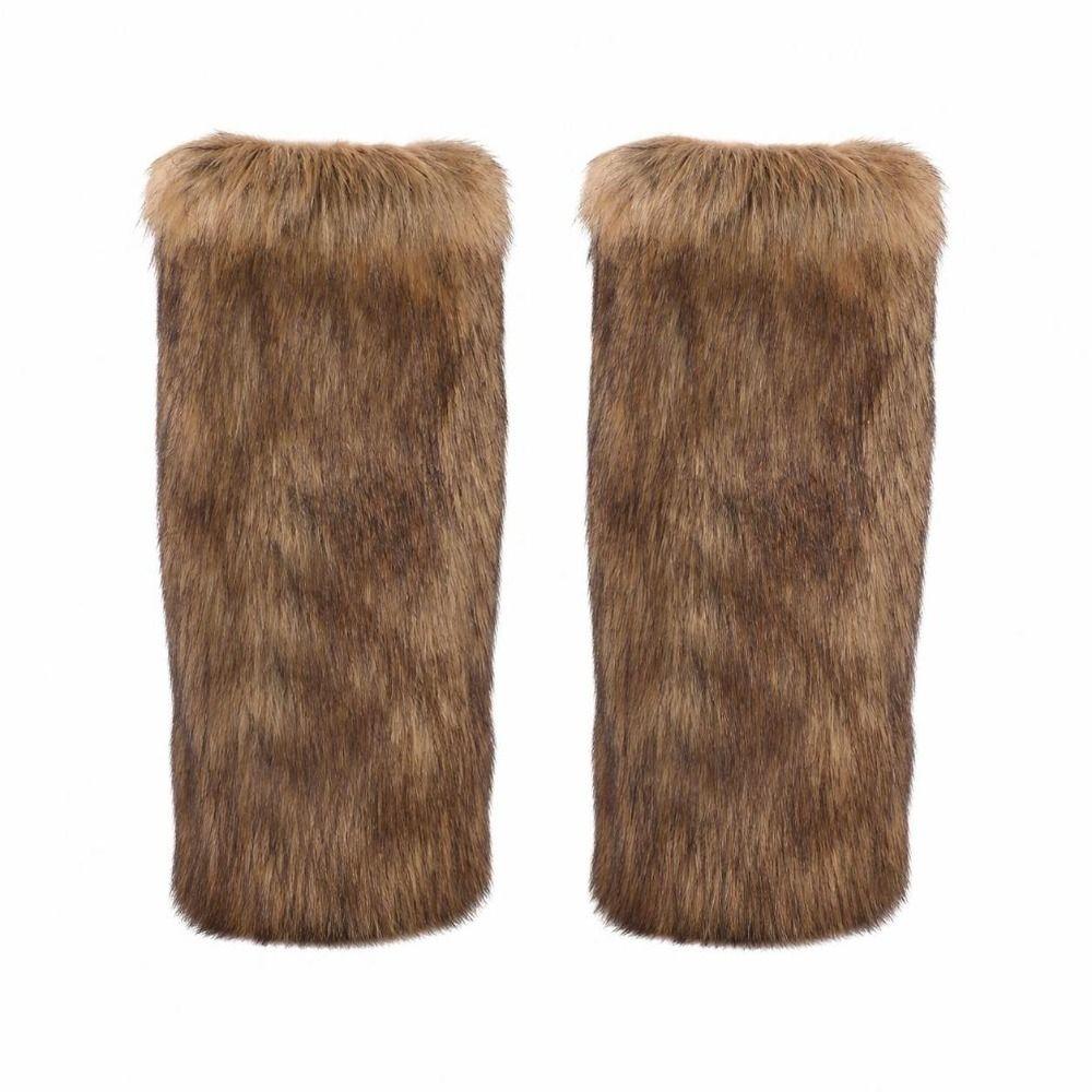 Weiche und flauschige Beinwärmer mit elastischen Öffnungen Pelz-Stiefelmanschetten Cosplay-Accessoires