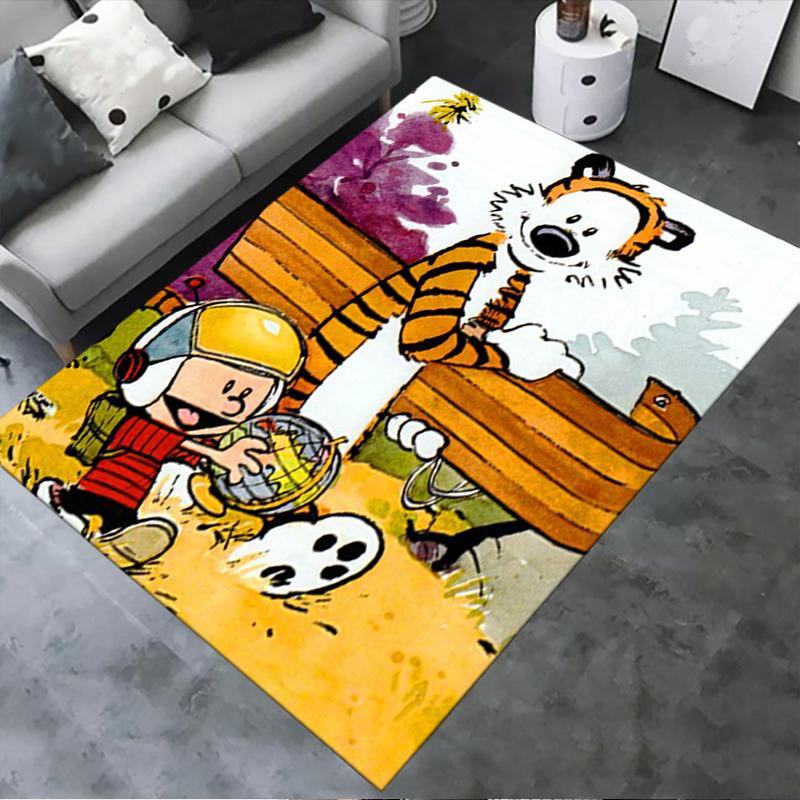 2025 New Calvin and Hobbes Carpet Rug for Living Room Bedroom Home Sofa Decoration,Kids Play Non-slip Floor Mat