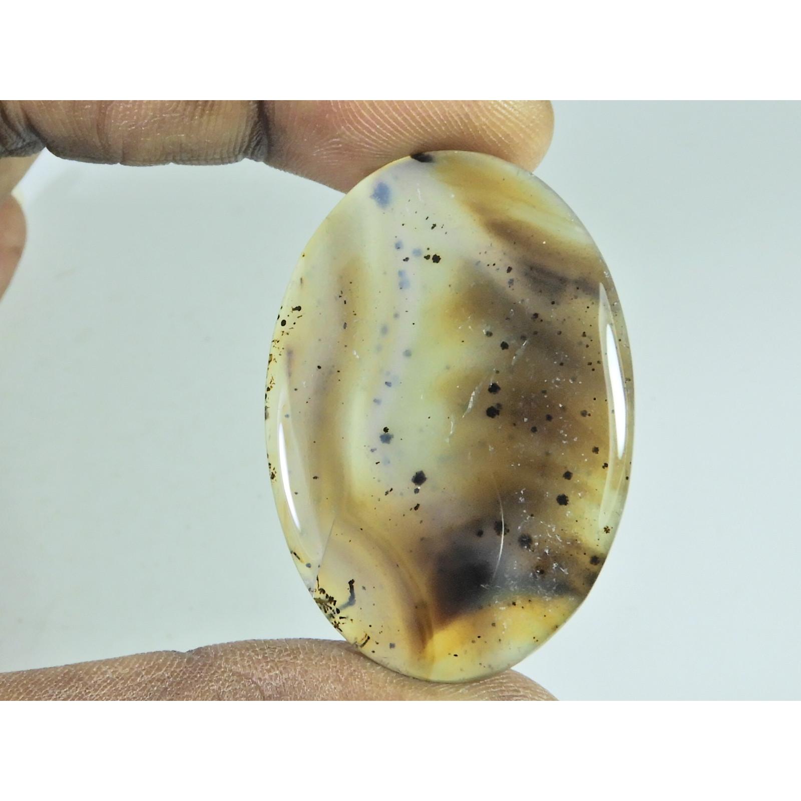 30X45X04MM Natural Montana Agate Oval Shape Cabochon Loose Gemstone 56Cts. B-295