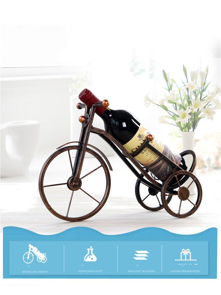 Vintage European Style Metal Tricycle ornaments display  Wine Bottle holder Table Home Deco