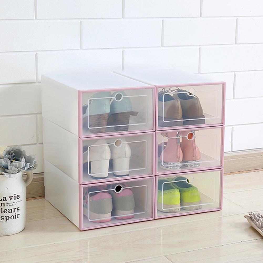 Sports Shoes Box Stackable Dustproof Transparent Type Shoes Storage Container Box Organizer Shoes Display Stand