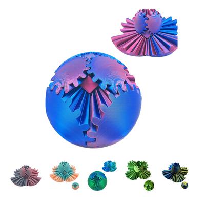 3D Printed Gear Ball Regulate Tension Portable Rotation Gear Sphere Desk Toy for Stress Anxiety Rela