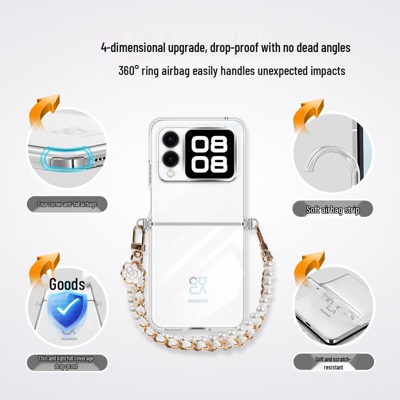 KMaxAI Transparent Folding Phone Case with Lanyard