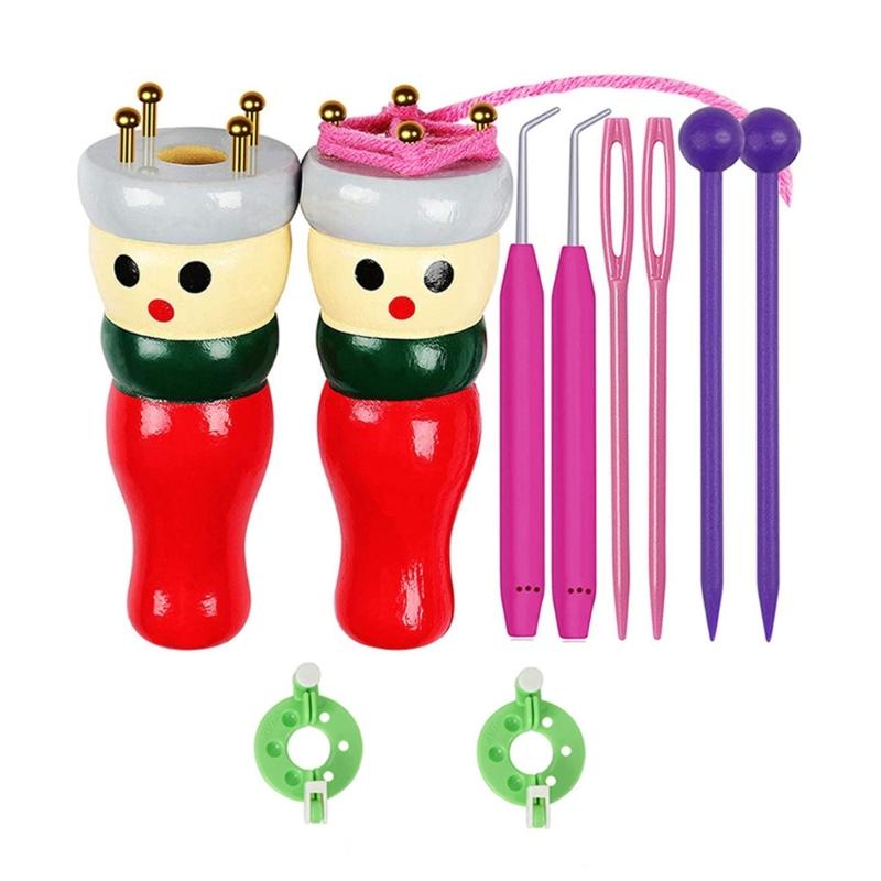 Knitting Tool Set Wooden Knitted Doll Set Knitting Toy Craft Set Easy To Use for Making Bracelets Necklaces
