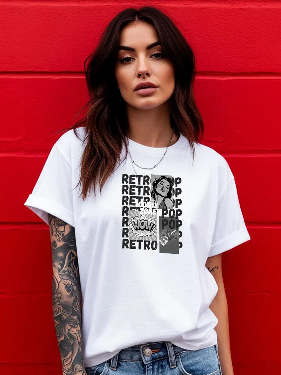 Cotton T-shirt with print It s a good day S