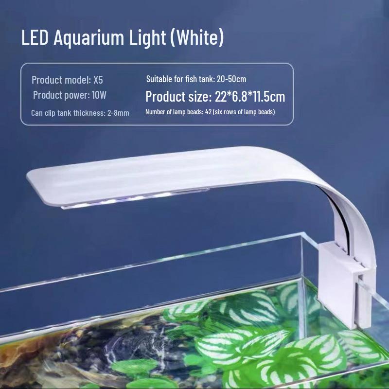 Ultra-thin LED Fish Tank Light: Color-enhancing, Energy-saving, Splash-proof, Full Spectrum, Three-color Dimming Clip Light