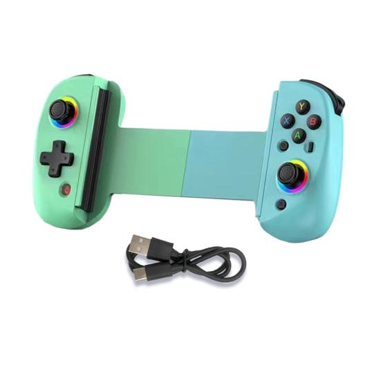 Wireless Game Controller for Android for iOS RGB Light 6-Axis Gyro Vibration Stretchable Tablet PC Gamepad Bluetooth-compatible Gaming Joystick