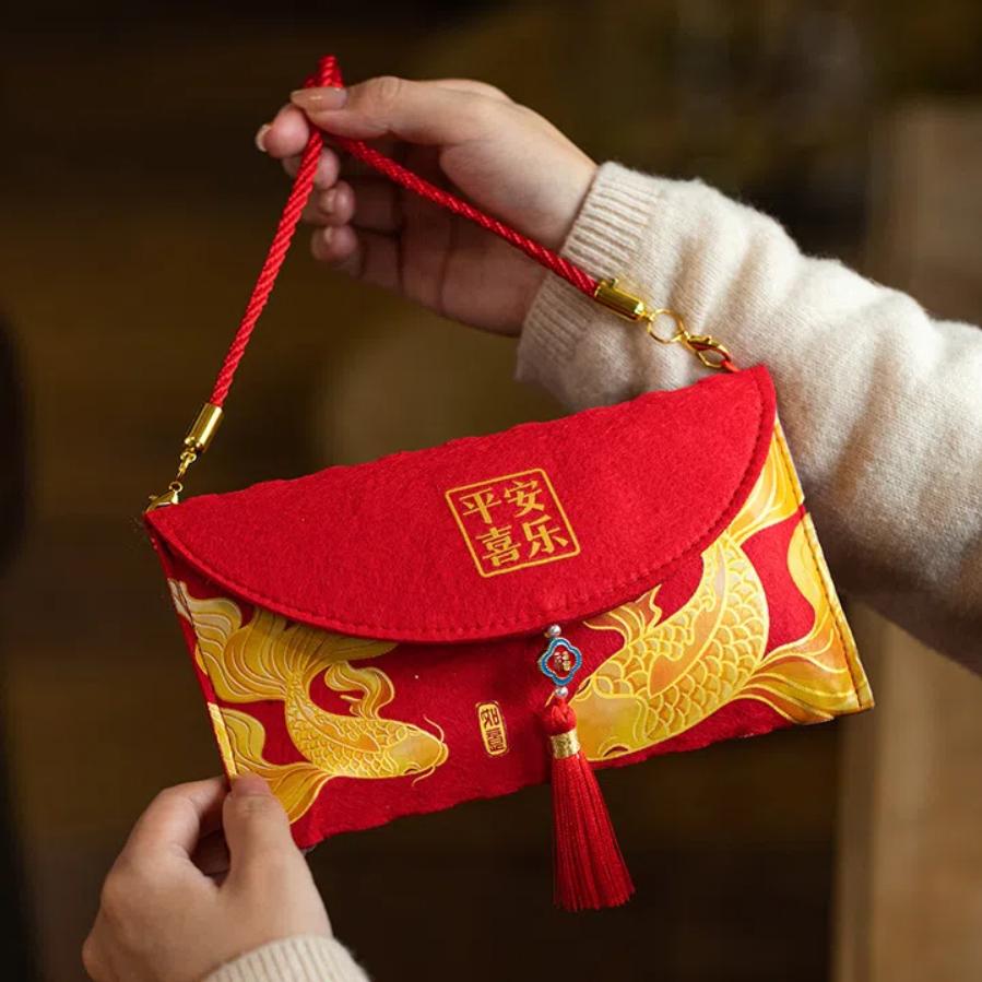 Multiple Patterns Money Pocket Best Wishes Brocade Red Envelope  Party Gifts