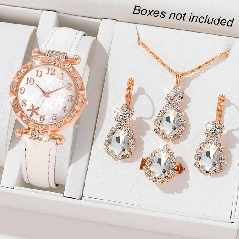 Star Watch Women's Diamond Belt Digital Dial Quartz Watch High Value Watch Set