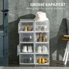 Modular Shelving System with 8 Compartments, Plug-In Shelf, 25 cm x 35 cm x 19 cm, Transparent