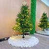 Velvet Christmas Tree Skirt 48 Inch Ruffled Holiday Tree Skirt Rustic Xmas Tree Decoration Soft Festive Tree Apron for Cozy Celebrations