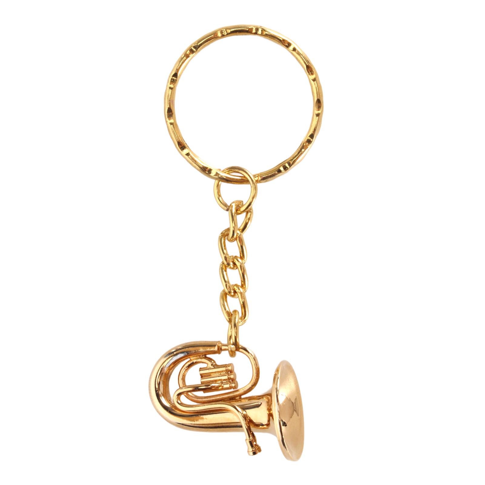 Mosiężna Tuba Brelok Miniaturowy Złoty Instrument Muzyczny Breloczki na Ukończenie Szkoły Urodziny beige