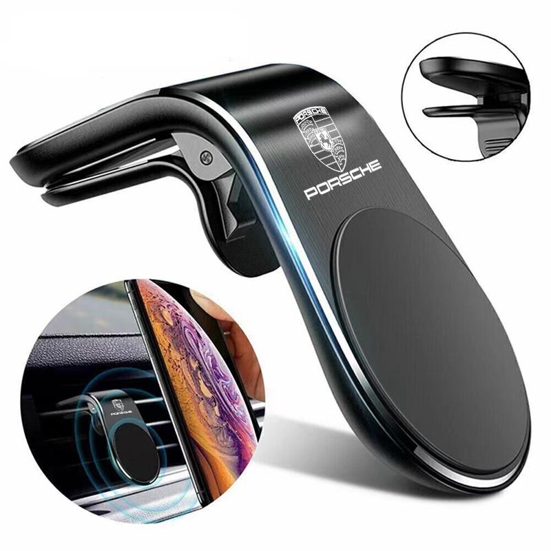 Magnetic Car Mobile Holder Air Outlet Clip Phone GPS Stands For Porsche Cayenne Panamera Macan Boxster Cayman 718 911 Sticker GD1