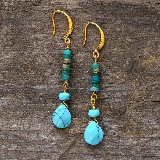 BLINGBAY Women's Earrings Turquoise Beaded Earrings Colorful Simple Ethnic Earrings Modern Jewelry Gifts
