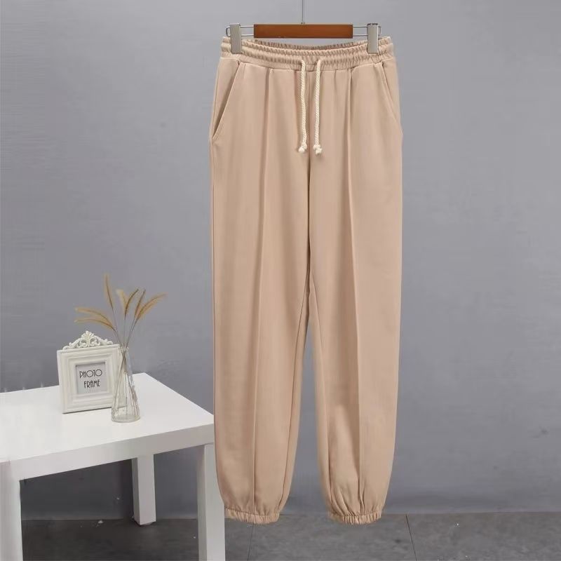 

Fashion Style New Drawstring Sweatpants Jogger Pants All-Matching Casual Pants Drawstring Casual Pants Khaki L
