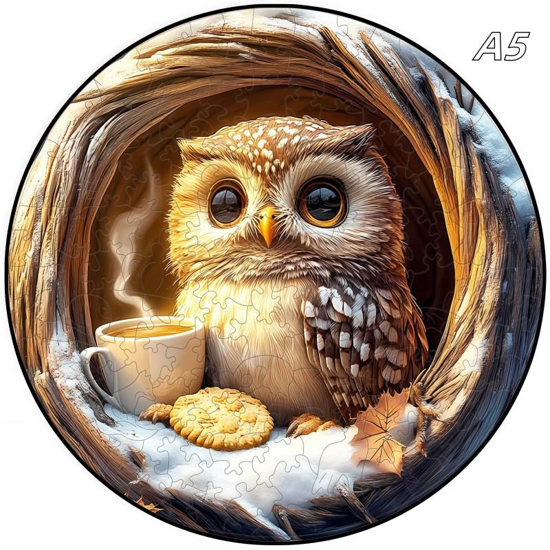 3D Mushroom Village Wooden Jigsaw Puzzle Montessori Games Puzzles Animal Toy Ideal for Adults Children Exquisite Pattern Birthday Present