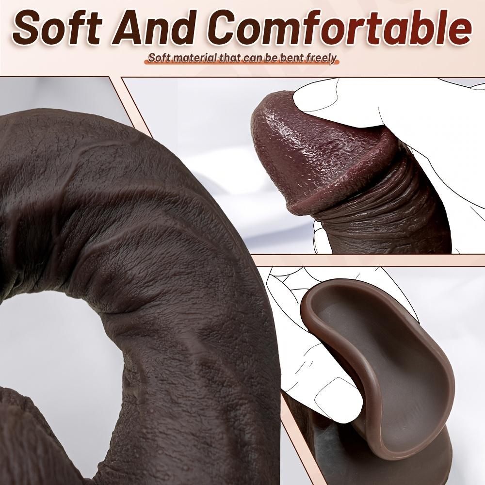 Wearable Realistic Dildo for Adults –11.02 Inch Thick Silicone Dildo with Strong Suction Cup, Flexible G-Spot & Anal Massager for Women, Men & Couples