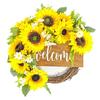 Sunflowers Wreath with Welcome for Front Door Christmas Wreath for Farmhouse Outdoor Garden Wedding Decorations