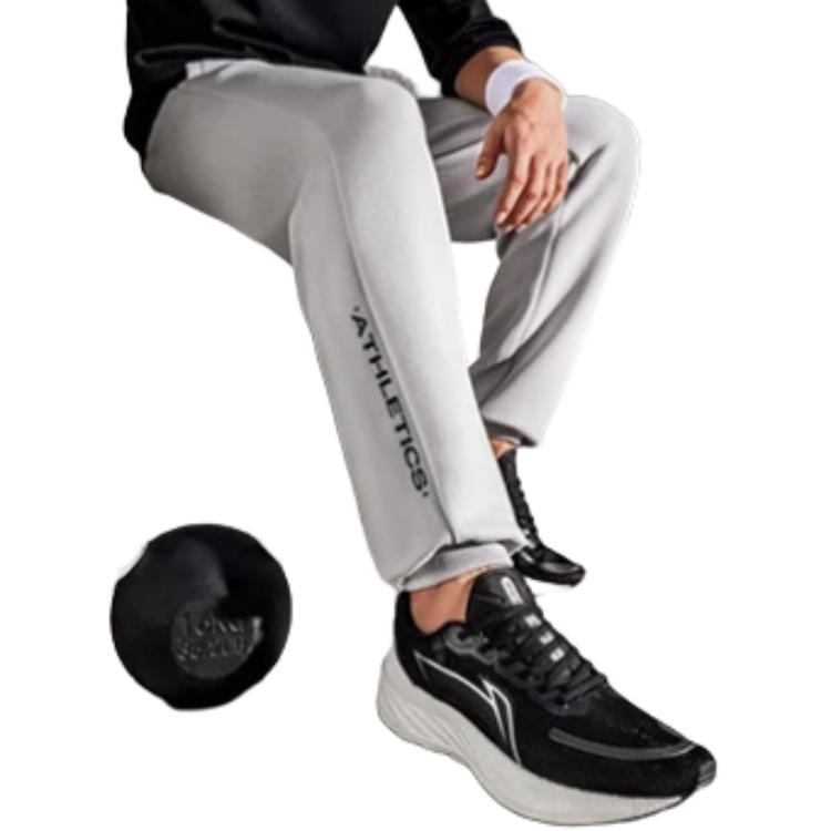 Li Ning Fitness Series Solid Color Logo Jogger Pants Men Bottoms Coin-Gray AKLT539-2