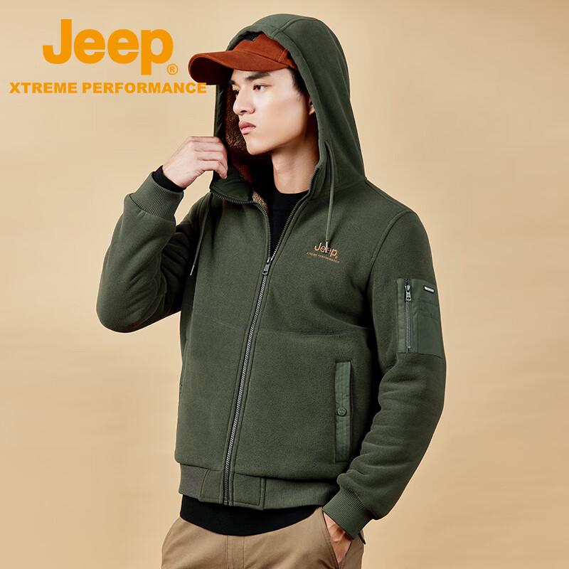 Jeep Men's Outdoor Waterproof Hiking Fleece Jacket