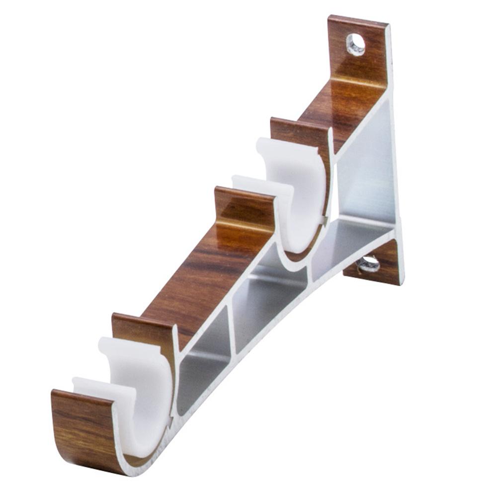 2pcs Curtain Rod Bracket Metal Double Bracket For 28/30Mm Curtain Rails Wall Mount Support Adjustable Up Down Aluminum Alloy