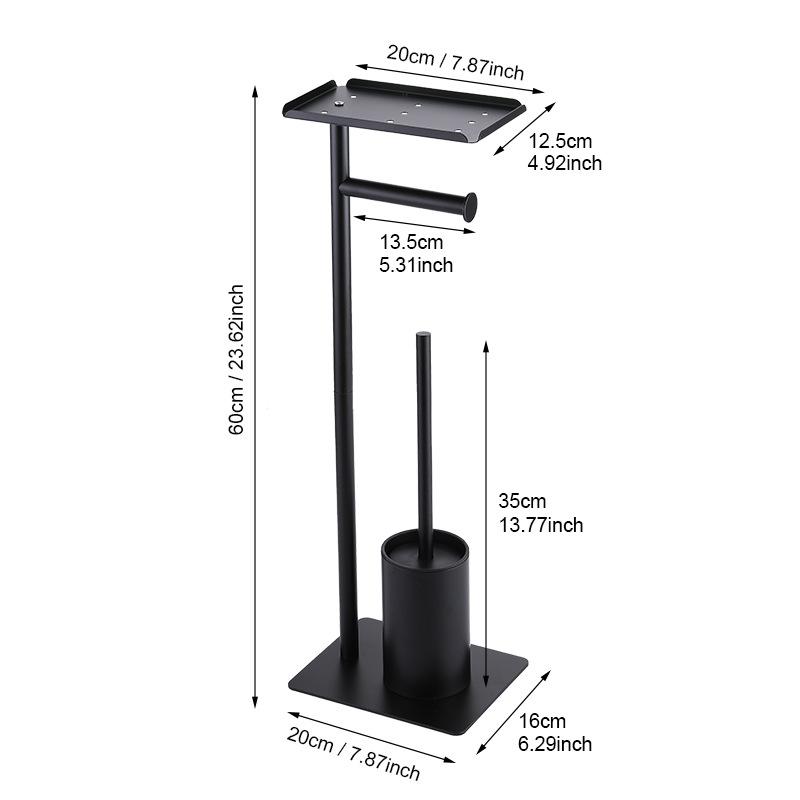 Floor-standing vertical roll paper holder toilet brush bathroom floor-standing toilet paper holder drawer without punching