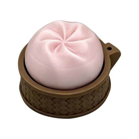 

3D Printed Dumpling Fidget Toy Decompression Steamed Bun Toy Keychain Pendant Home Office Worker Anxiety Stress Relief Desk Toy розовый