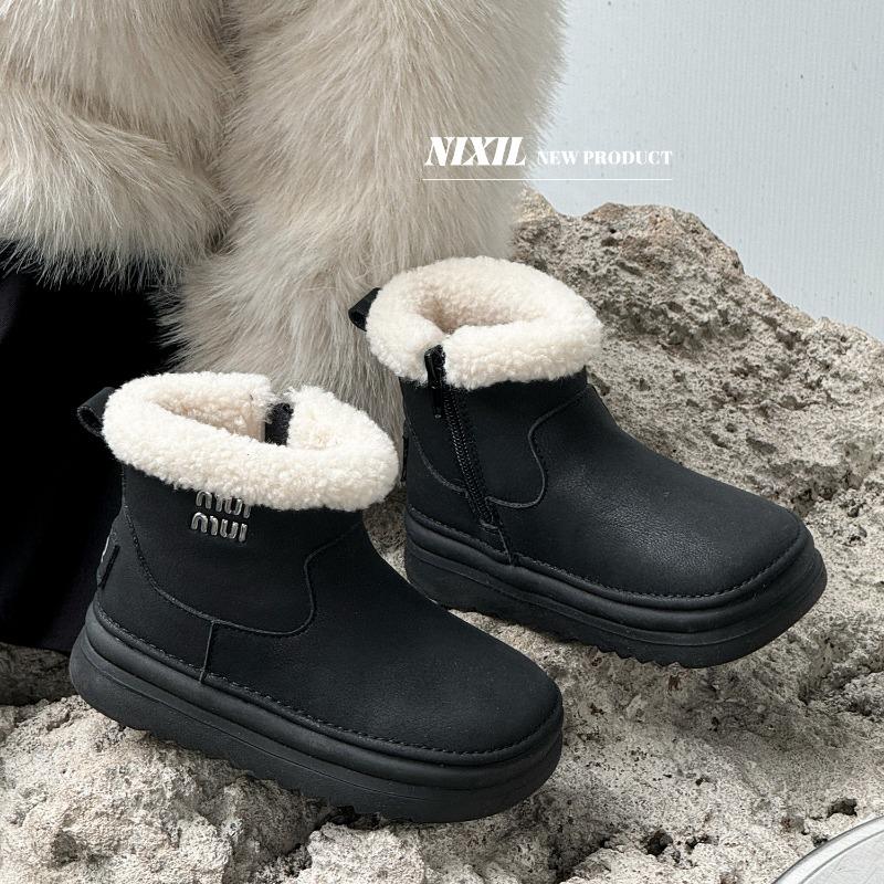 

Зимние детские сноубутсы Classmate водонепроницаемые и нескользящие большие хлопковые сапоги простые универсальные из овечьей шерсти для мальчиков и девочек хлопковые сапоги 22-25 yards whole hand 4 pairs starting batch чёрный