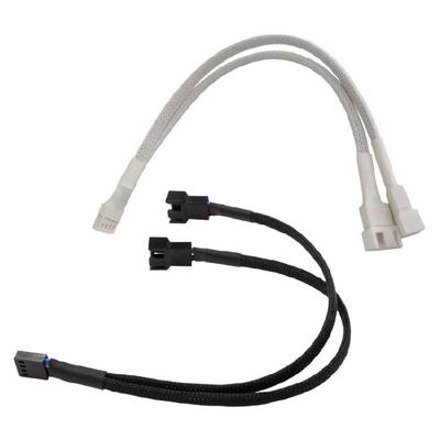 2 Port Fan Adapter Cable For Computer Cooling Supports Motherboards Signal Sync And Stable Power Input