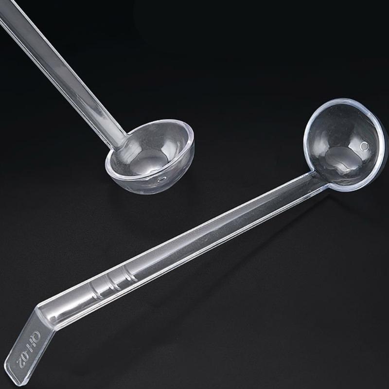 5Pcs Clear Plastic Long Handle Mini Ladles For Sauces Dressings Soup Large Capacity Party Catering Supplies