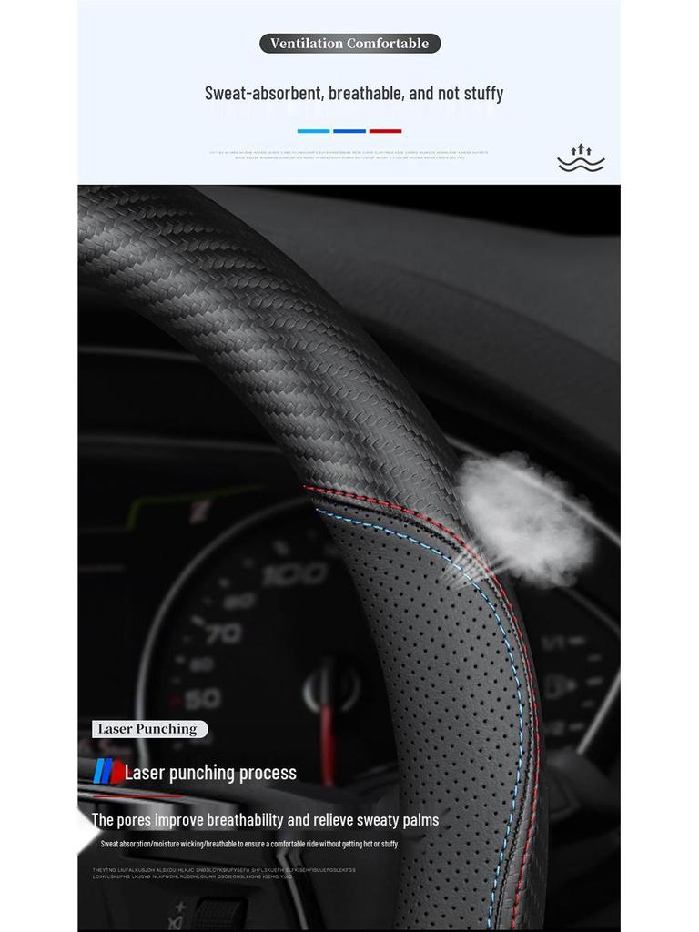 Xpeng Car Genuine Leather Steering Wheel Cover for P7, P5, G3, G9 - Ultra-thin, Four Seasons