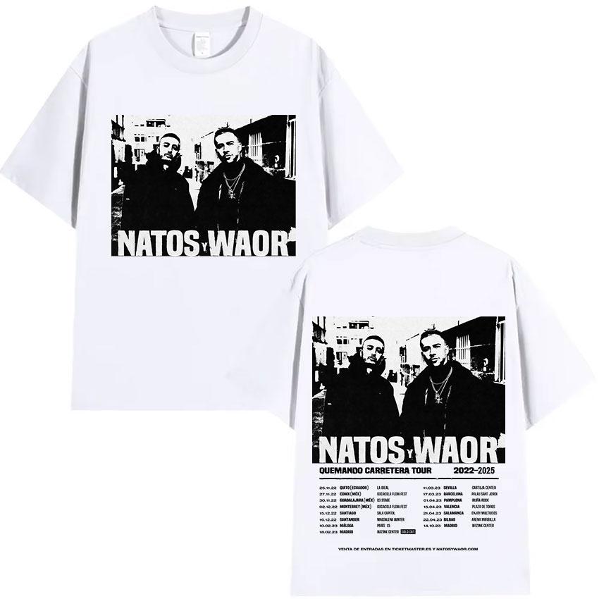 Rapper NATOS WAOR Tour 2025 Album Graphics T Shirt Men's Clothing Fans Gift T Shirts Fashion High Quality Cotton Tees Streetwear