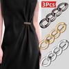 3Pcs Waist Button Adjustable 4-in-1 No-Sew Waist Buckle Alloy Waist Tightener for Jeans Skirts Sleeves Fits Most Waistbands