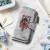 Gothic Skull Rose Long Wallet for Ladies Casual Portable Card Cash Holder Fashion Dark Style Purse