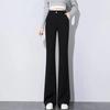 Womens High Waist Slim Fit Micro Flared Suit Office Pants