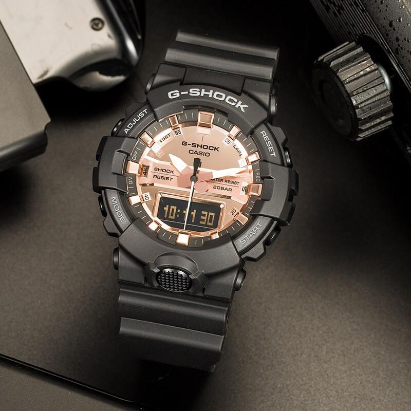 Casio Youth Series Fashion Trend Street Cool High-End Classic Pointer Dual Display Sports Waterproof Quartz Movement Resin Strap GA-800MMC-1A
