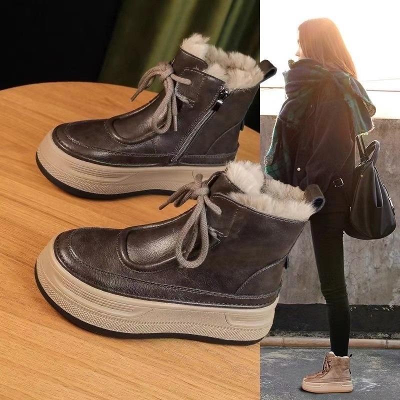 Autumn and winter new women's shoes platform velvet Martin boots casual fashion sports cotton boots snow boots cloth