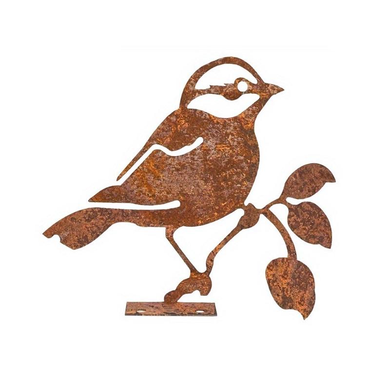 5 Antique Weathered Bird Statues Sculptures Outdoor Garden Ornament Unique Rusty Metal Artwork Indoor Handcrafted Art