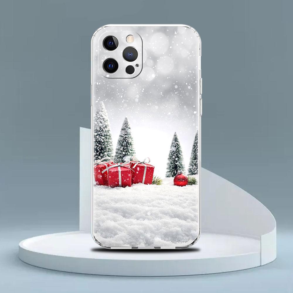 Snowflake Snow Christmas Clear Case For Apple iPhone 11 14 13 Pro 12  7 8 Plus SE 2022 XR X XS Max 6 6S Silicone Phone Cover