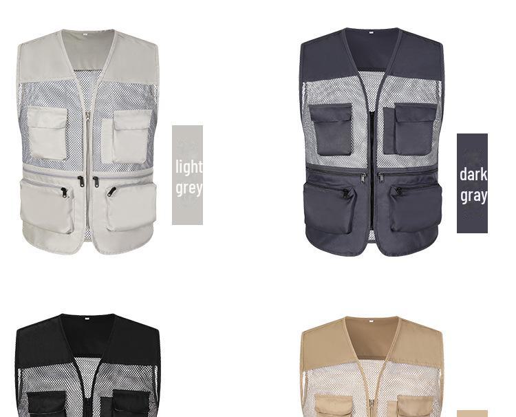 Custom Logo Emergency Management Safety Vest - Multi-Pocket Workwear for Photojournalists