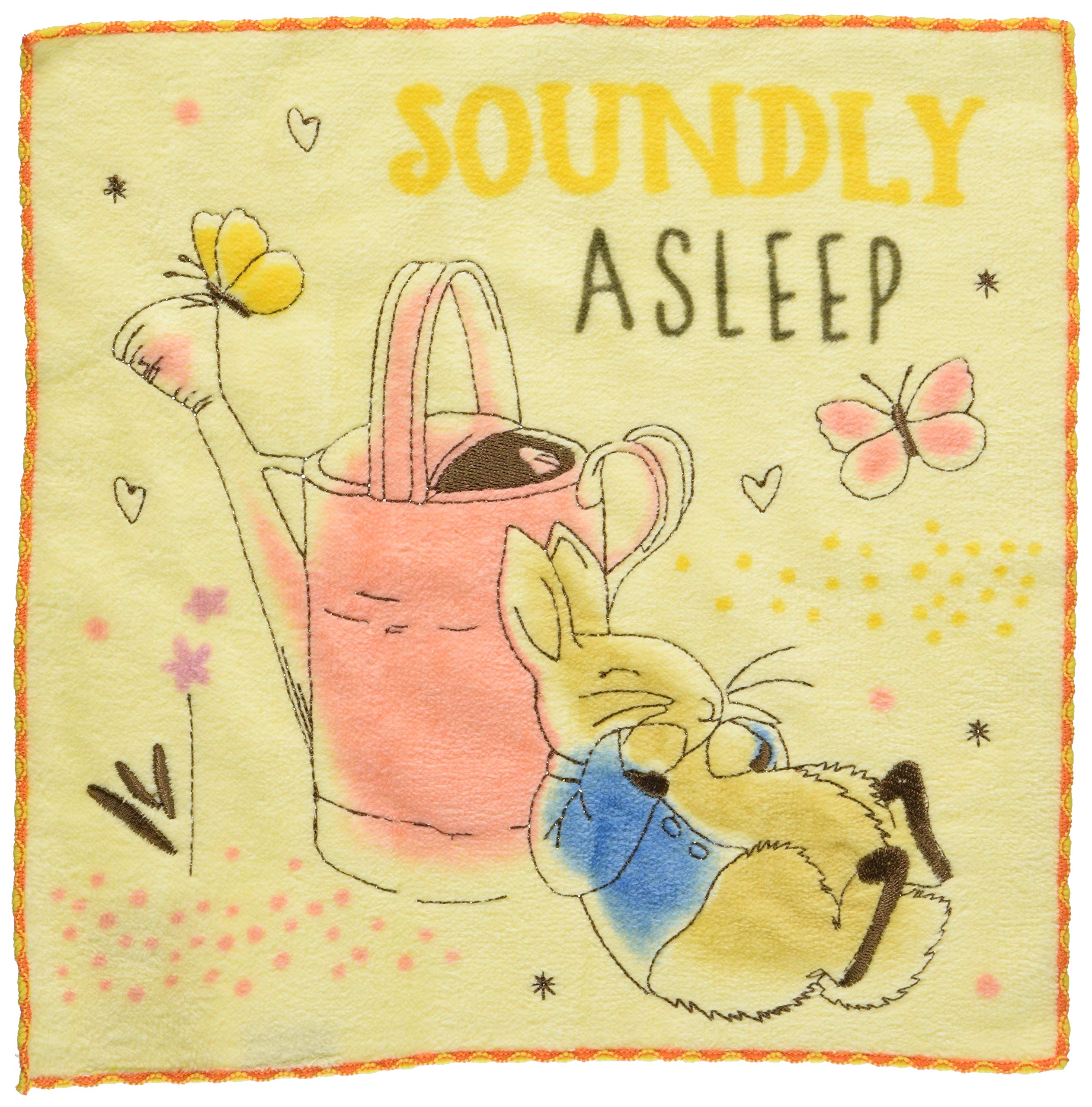 Marushin Hand Peter 25 x 25 Sleeping 5605008300 Towel, Rabbit, cm, Peter, 100% Cotton, Embroidered,