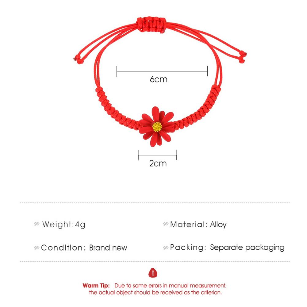 Women Bracelet Summer Daisy Hand-woven Hand Rope Hand Ornament