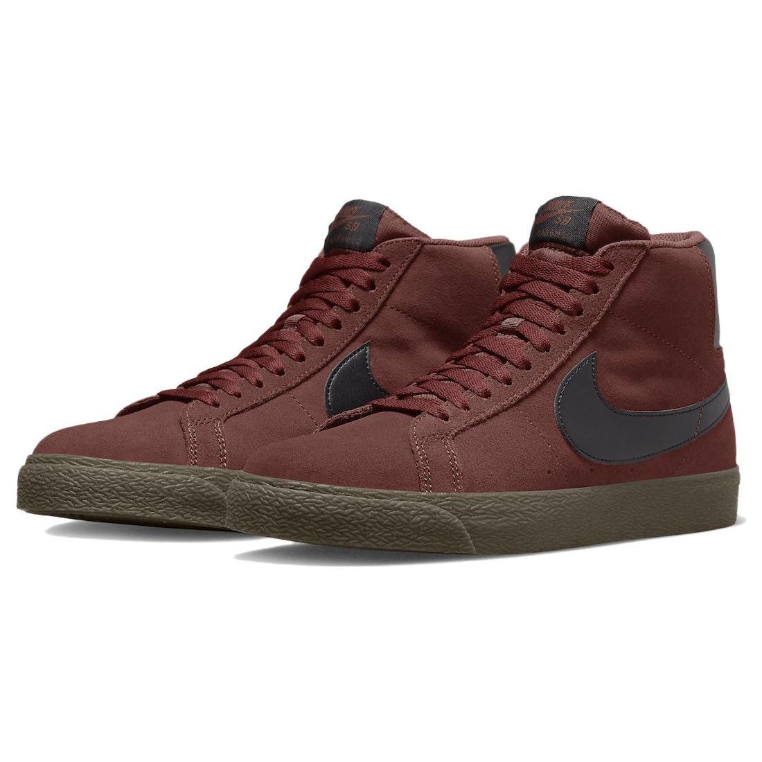Кроссовки унисекс Nike Zoom Blazer Mid SB Oxen Brown темно-коричневые черные 864349-204 — фото 3