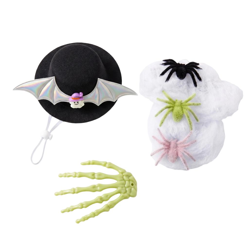 Halloween DIY Spider Web Hat Set Includes Bat Hat Skeleton Hand and Decorative Spider Web for Creative Costume Accessories