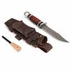 TOURBON Knife Sheath Belt Case for Straight Handmade Leather Sheath with Flint Holder for Petty and Airsoft Knives, Knives, Camping, BBQs, Fishing,