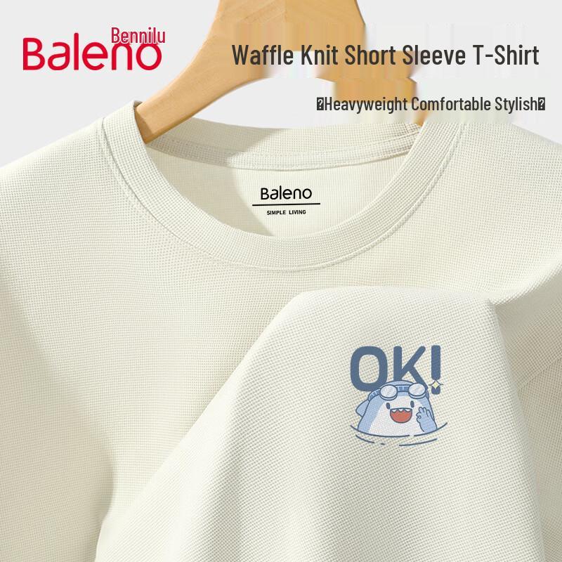 Baleno Men's Waffle Texture Round Neck Short Sleeve T-Shirt