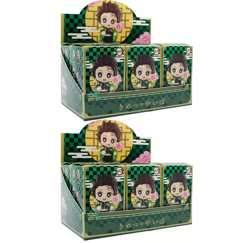 Demon Slayer Figure Set 12pcs Q Version Anime PVC Collectible Model Toy Desktop Decoration Gift for Fans