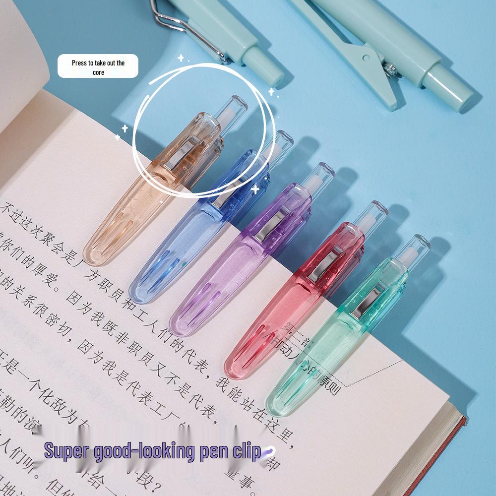 Milk Tea Color Quick-Dry Ballpoint Pen, 0.5mm Student-Friendly, High Capacity, Easy Click Design