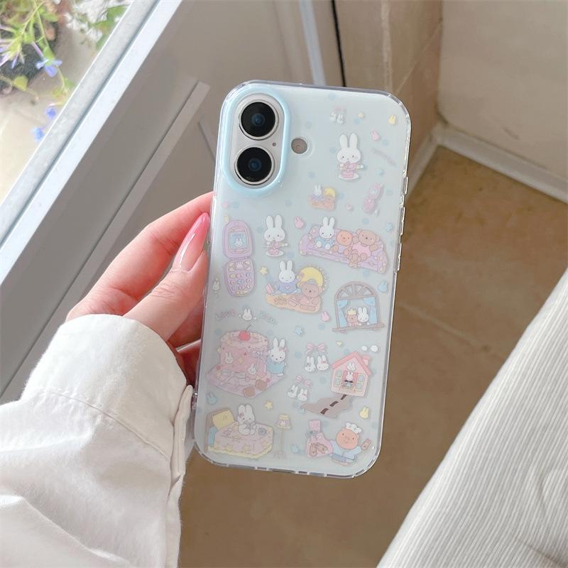 

Blue Polka Dot Rabbit Sticker iPhone 17/16 Pro Max/15 Pro Case iPhone 15 Pro
